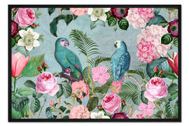 Gerahmter Kunstdruck Dschungel Rendevous