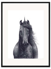 Gerahmter Kunstdruck Schwarzes Einhorn