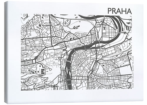 Leinwandbild Praha – Stadtplan von Prag