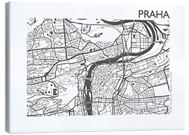 Leinwandbild Praha – Stadtplan von Prag