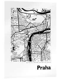 Stampa su vetro acrilico Mappa della città di Praga