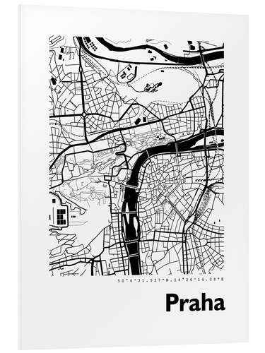 Cuadro de PVC Mapa de la ciudad de Praga