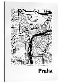 Tableau en plexi-alu Plan de la ville de Prague