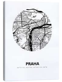 Canvas print City map of Prague, circle