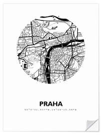 Wall sticker City map of Prague, circle