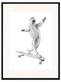 Gerahmter Kunstdruck Lemur auf dem Board
