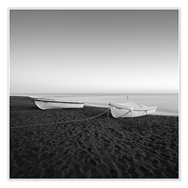 Obra artística  Barcos de pesca en la playa del mar Báltico - Thomas Wegner