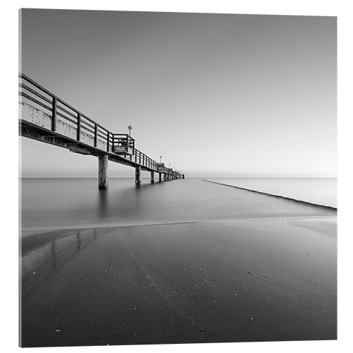 Acrylglasbild Seebrücke an der Ostsee