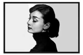 Gerahmter Kunstdruck Audrey Hepburn Profil