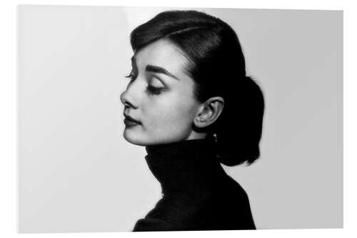 Foam board print Audrey Hepburn in Profile