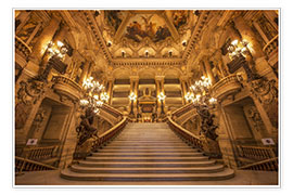 Poster Treppenhaus der Oper in Paris