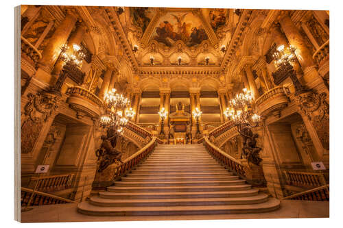 Wood print Staircase of the opera in Paris