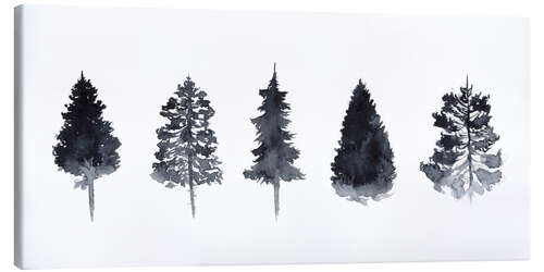 Canvas print Watercolor Pine Trees