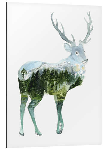 Tableau en aluminium Cerf paysage