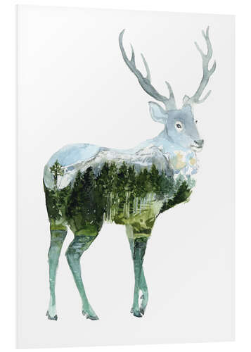 Foam board print Landscape Deer