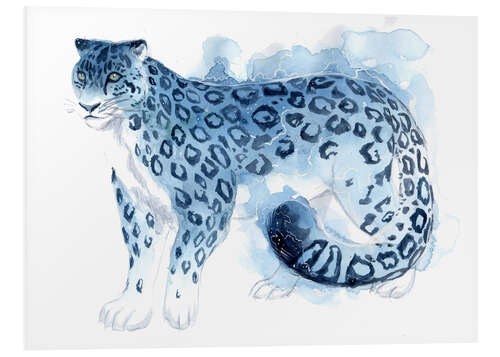 Foam board print Watercolor Snow Leopard