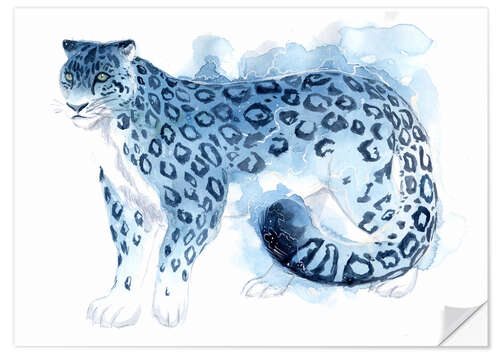 Naklejka na ścianę Watercolor Snow Leopard