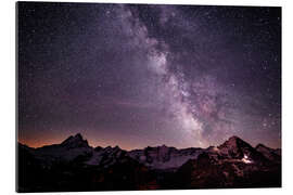 Gallery print Night landscape with Schreckhorn, Fiescherhorn and Eiger