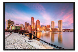 Gerahmter Kunstdruck Boston Harbor bei Sonnenaufgang