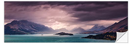 Selvklæbende plakat Lake Wakatipu, New Zealand