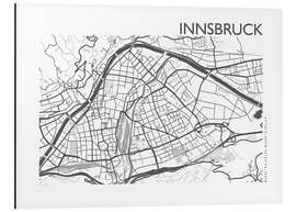 Tableau en aluminium Plan de la ville d'Innsbruck