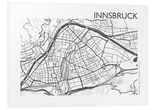 Tableau en PVC Plan de la ville d'Innsbruck