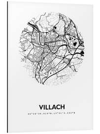 Aluminium print Map of Villach