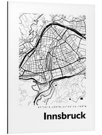 Tableau en aluminium Plan de la ville d'Innsbruck