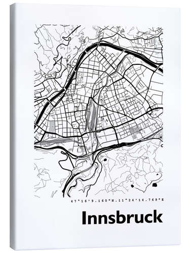 Canvas print City map of Innsbruck