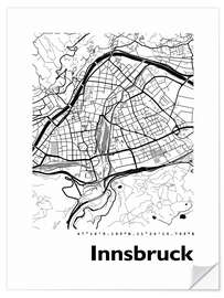 Sticker mural Plan de la ville d'Innsbruck