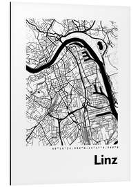 Aluminiumtavla City map of Linz