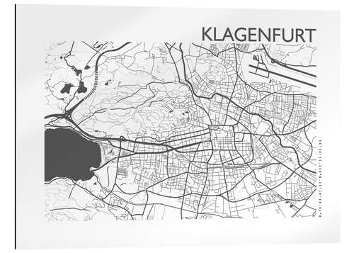 Gallery print City map of Klagenfurt