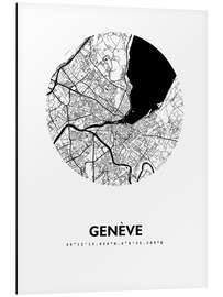 Aluminium print City map of Geneva