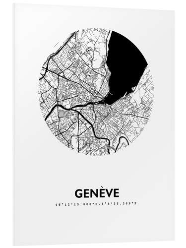 Stampa su PVC Mappa della città di Ginevra