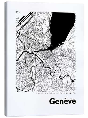 Canvas print City map of Geneva