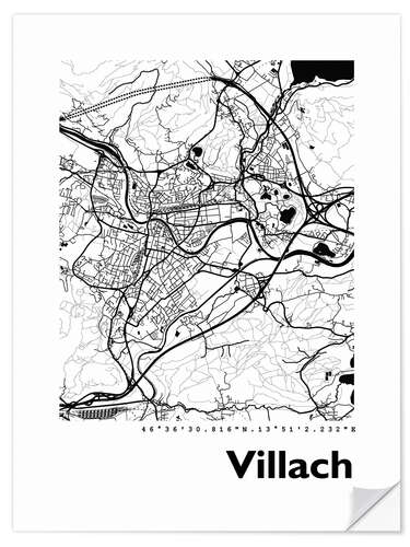 Wall sticker Map of Villach