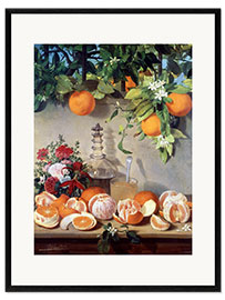 Impression artistique encadrée Nature morte aux oranges