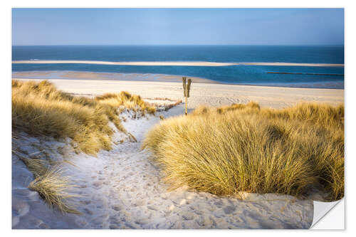 Selvklebende plakat Dune landscape on Sylt