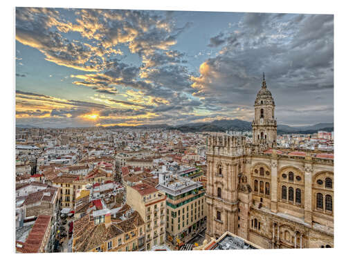 Tableau en PVC Vue sur la ville de Malaga