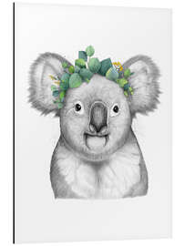 Aluminiumtavla Koala with eucalyptus