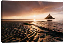 Canvas-taulu Sunrise over Mont-Saint-Michel, Normandy