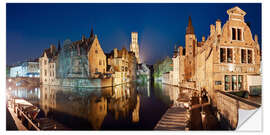 Selvklebende plakat The old town of Bruges