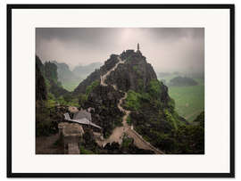 Gerahmter Kunstdruck Ausblick auf den Hang Mua Gipfel, Vietnam