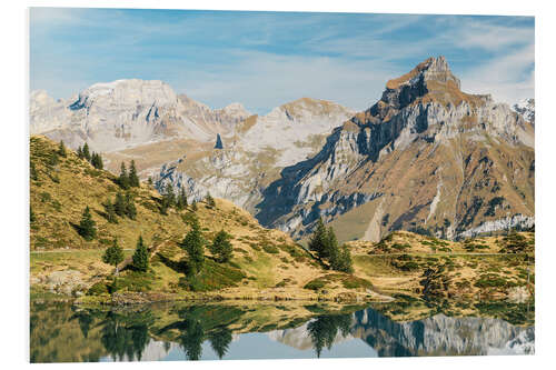 Print på skumplade Mountain lake in Titlis Engelberg, Switzerland