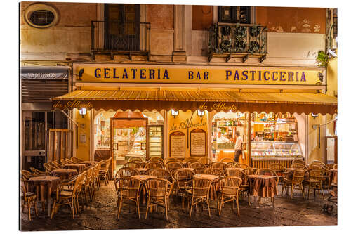 Tableau en plexi-alu Café le soir à Capri