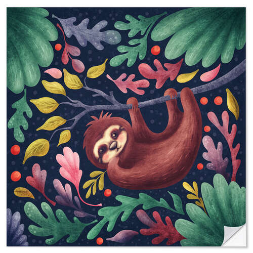 Wall sticker Sloth in the forest