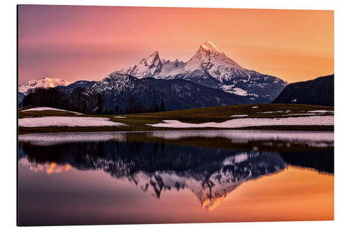 Stampa su alluminio Watzmann al tramonto