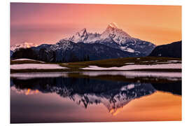 Hartschaumbild Watzmann bei Sonnenuntergang