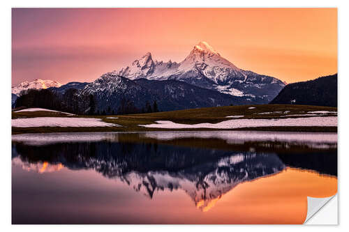 Naklejka na ścianę Watzmann at sunset