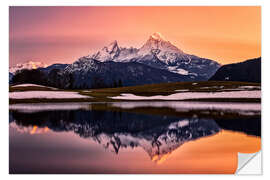 Selvklebende plakat Watzmann at sunset